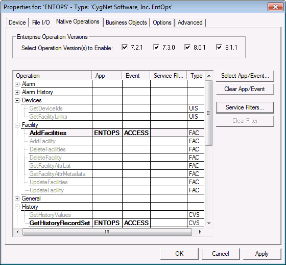 Native Operations page